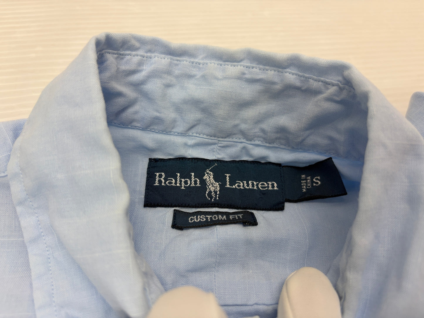 ラルフローレン 半袖シャツ 麻 綿 ボタンダウン サイズS POLO RALPH LAUREN