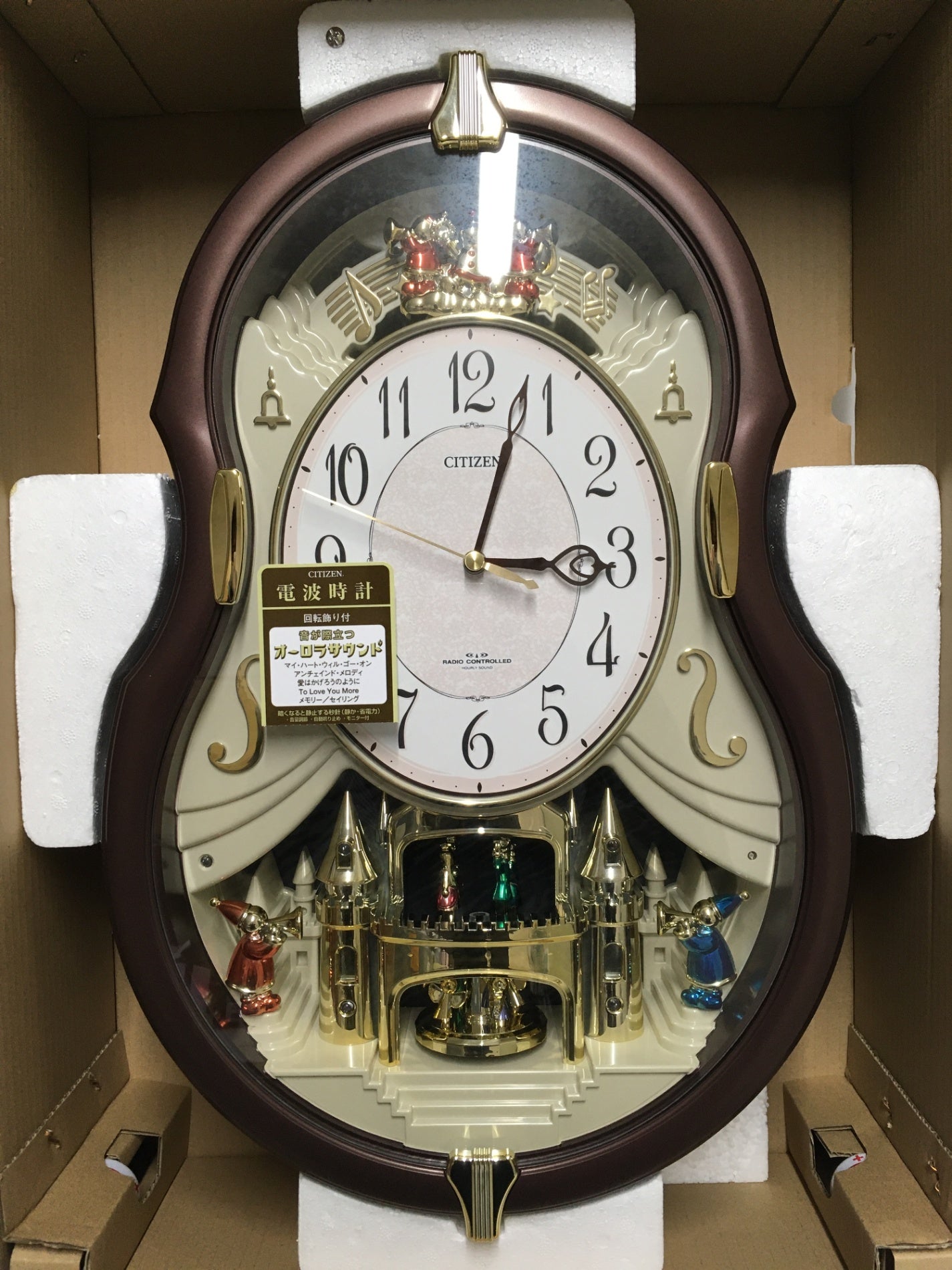 ※送料無料※ CITIZEN パルミューズコンチェルDX 4MN495-006 電波 掛時計 長期保管 未使用品 囗G
