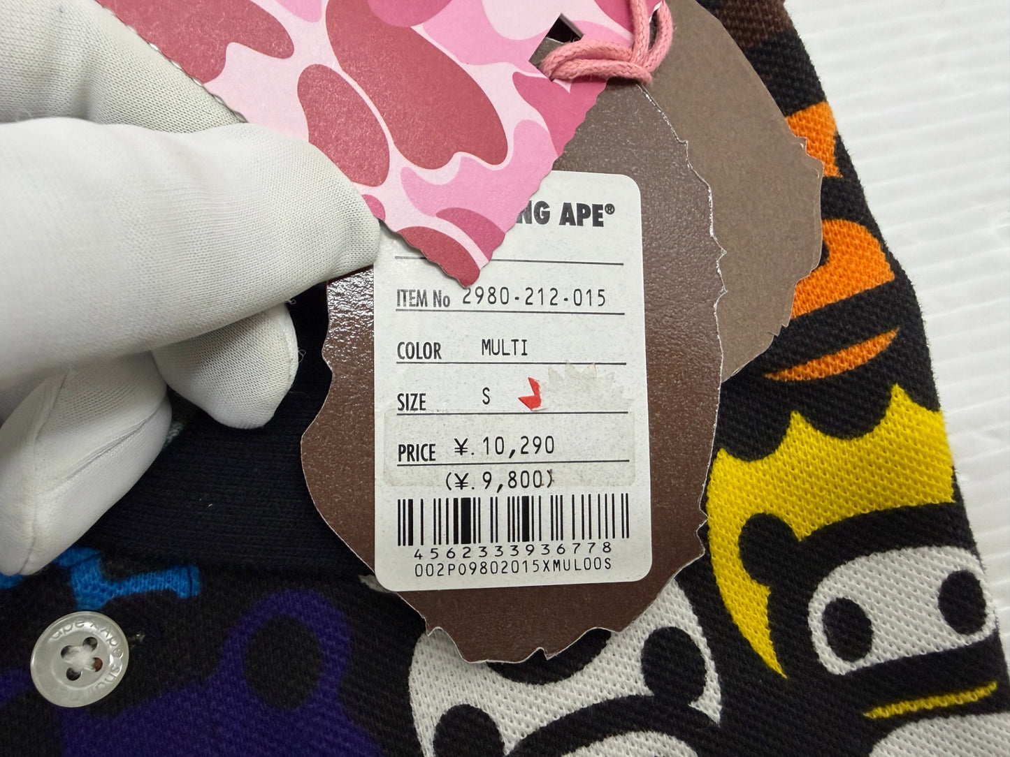 エイプ ベビーマイロ 総柄 ポロシャツ サイズS レディース A BATHING APE