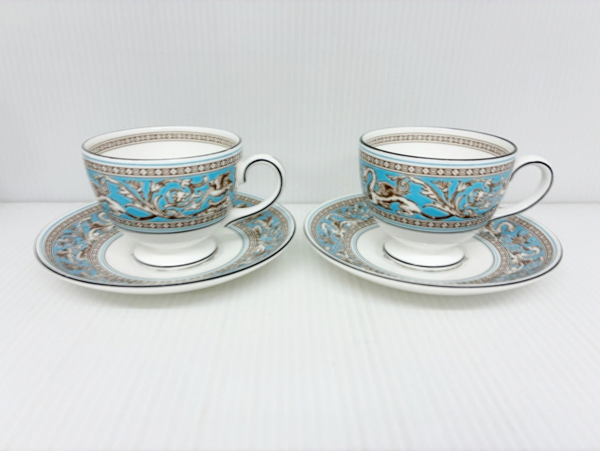 WEDGWOOD フロレンティーン ターコイズ ティーセット 中古品