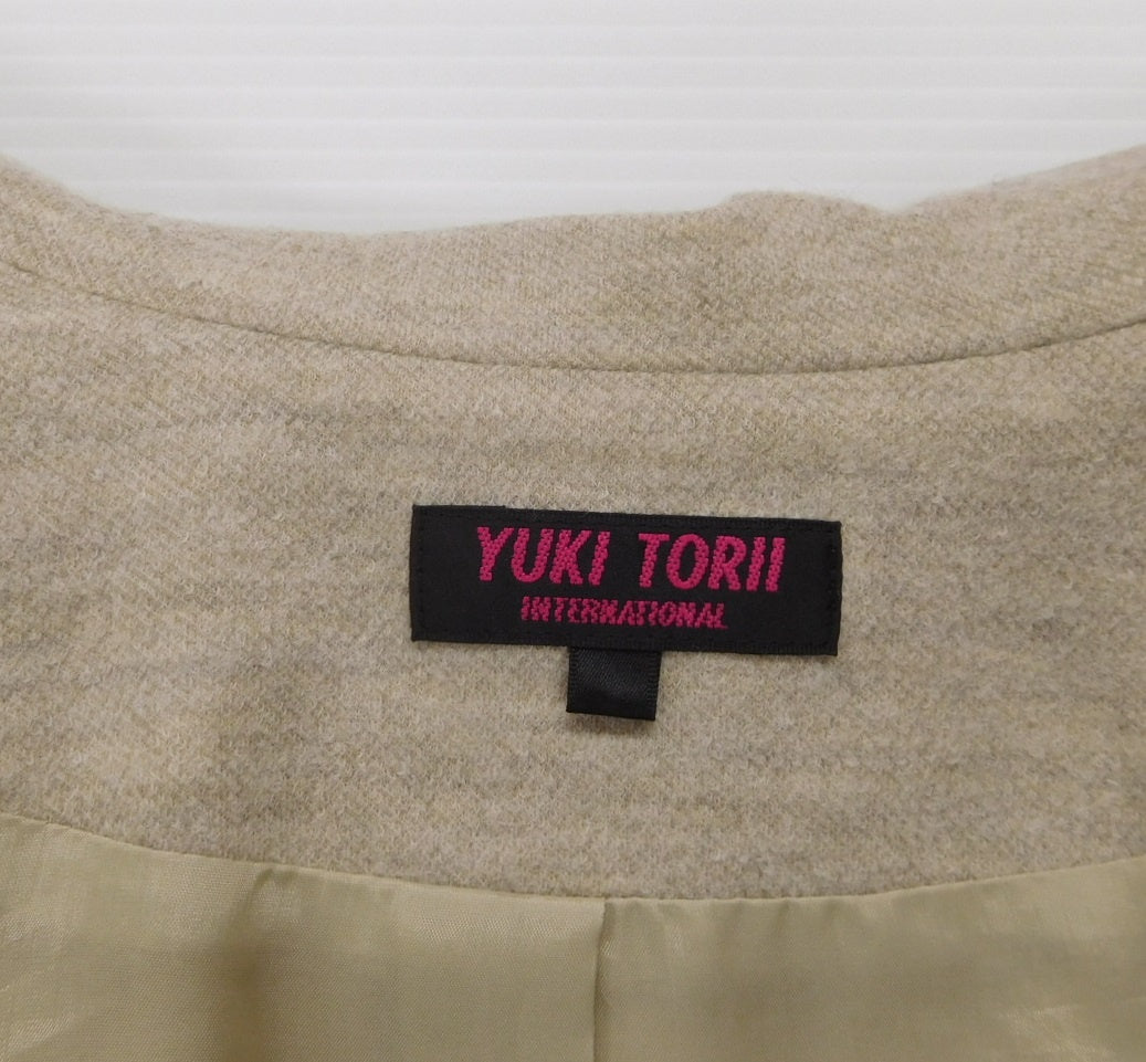 YUKI TORII トレンチコート ベージュ 22790401 ウール 日本製 size:38 中古 シミあり囗T巛