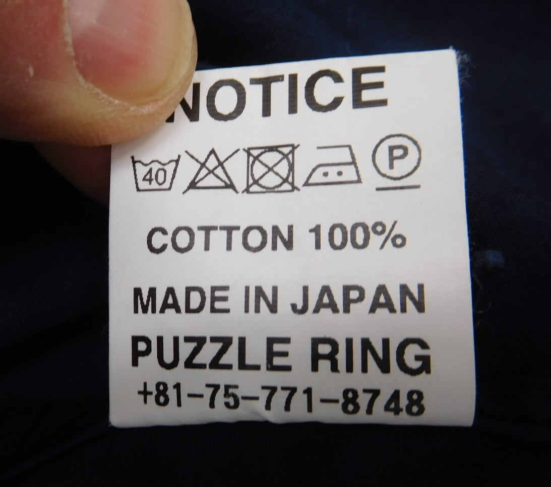 SASAFRAS ササフラス 長袖コットンシャツ ネイビー 日本製 size:M囗T巛
