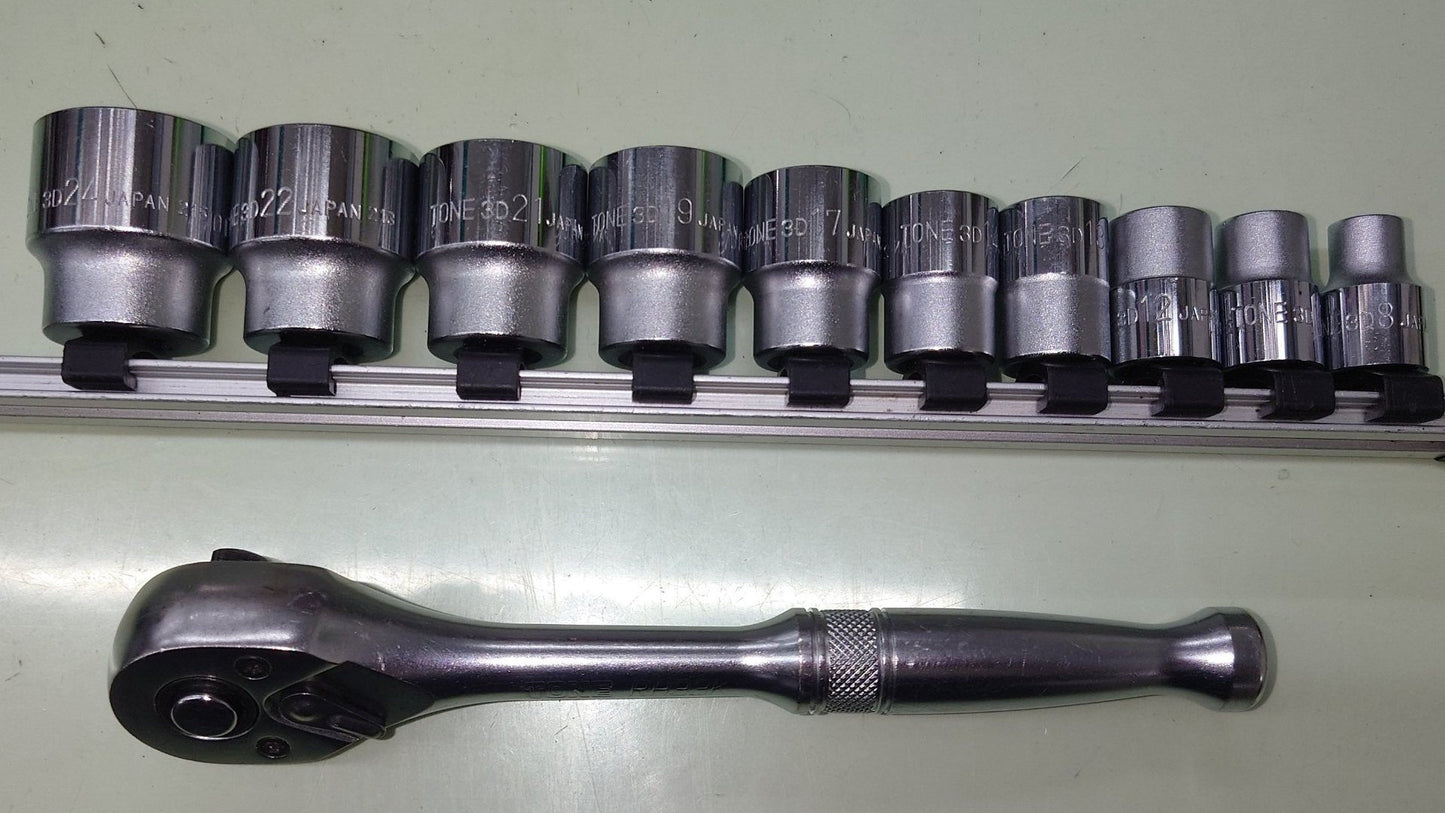 トネ　TONE　ラチェットハンドル・ソケットセット　9.5sq(3/8)　RH33K・HS310　囗T巛