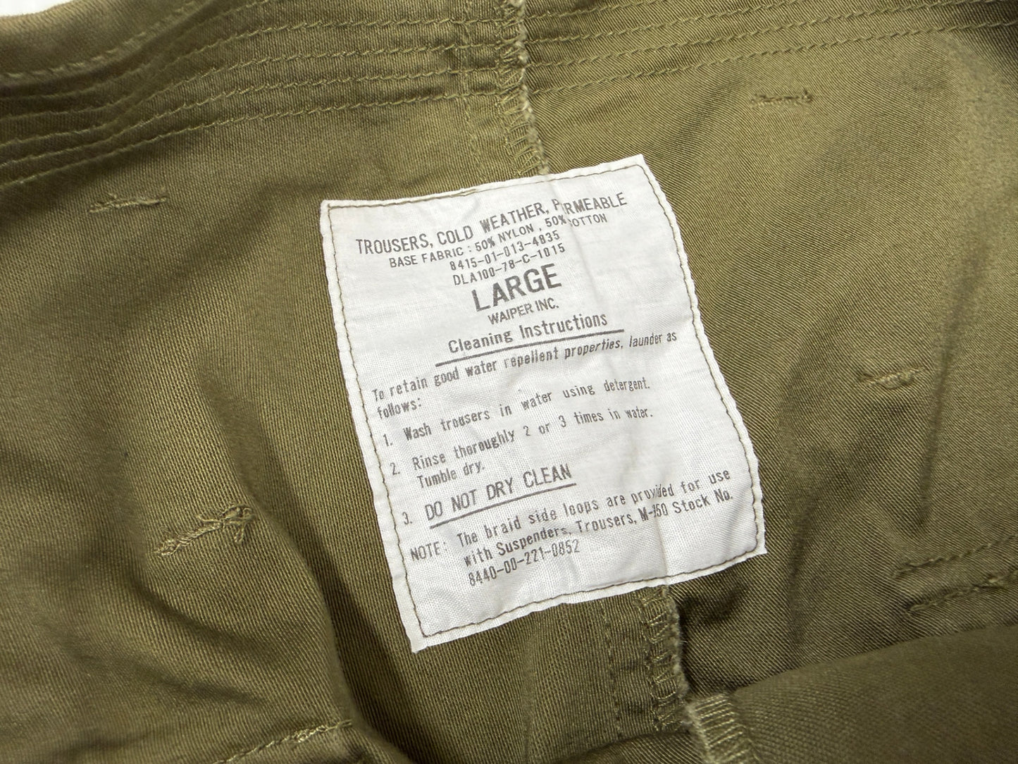 ワイパー WAIPER 米軍 U.S.NAVY A-2 1レイヤー デッキパンツ 24WP126 サイズL