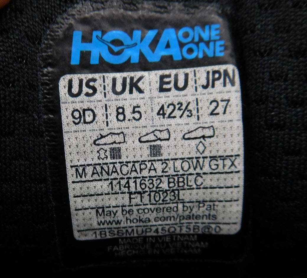 HOKA ONE ONE ANACAPA 2 LOW GTX 1141632 ブラック size:27cm 中古囗T巛