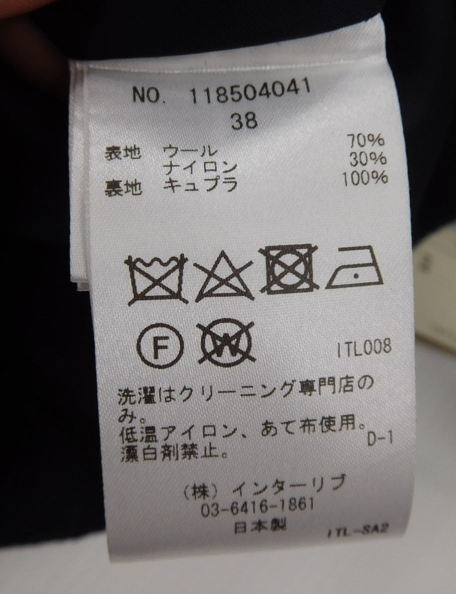 タグ付！SACRA サクラ ベルテッドワンピース 118504041 ネイビー size:38囗T巛