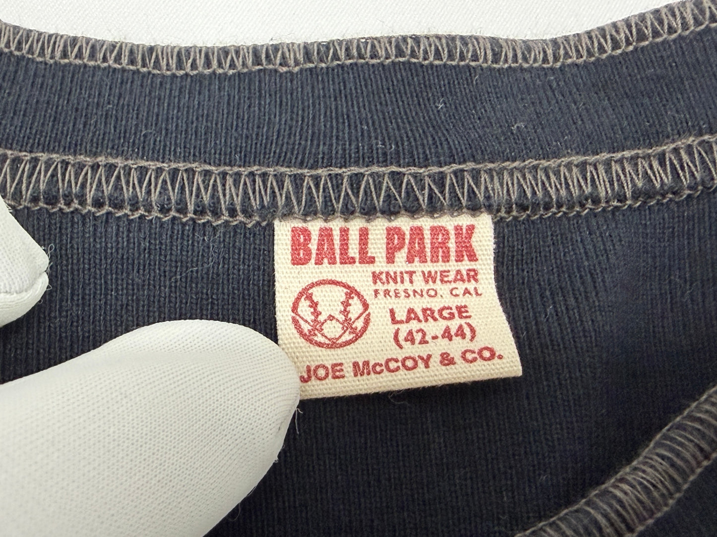 リアルマッコイズ Tシャツ サイズL 半袖 ヘンリーネック ジョーマッコイ The Real McCoy's BALLPARK JOE MCCOY