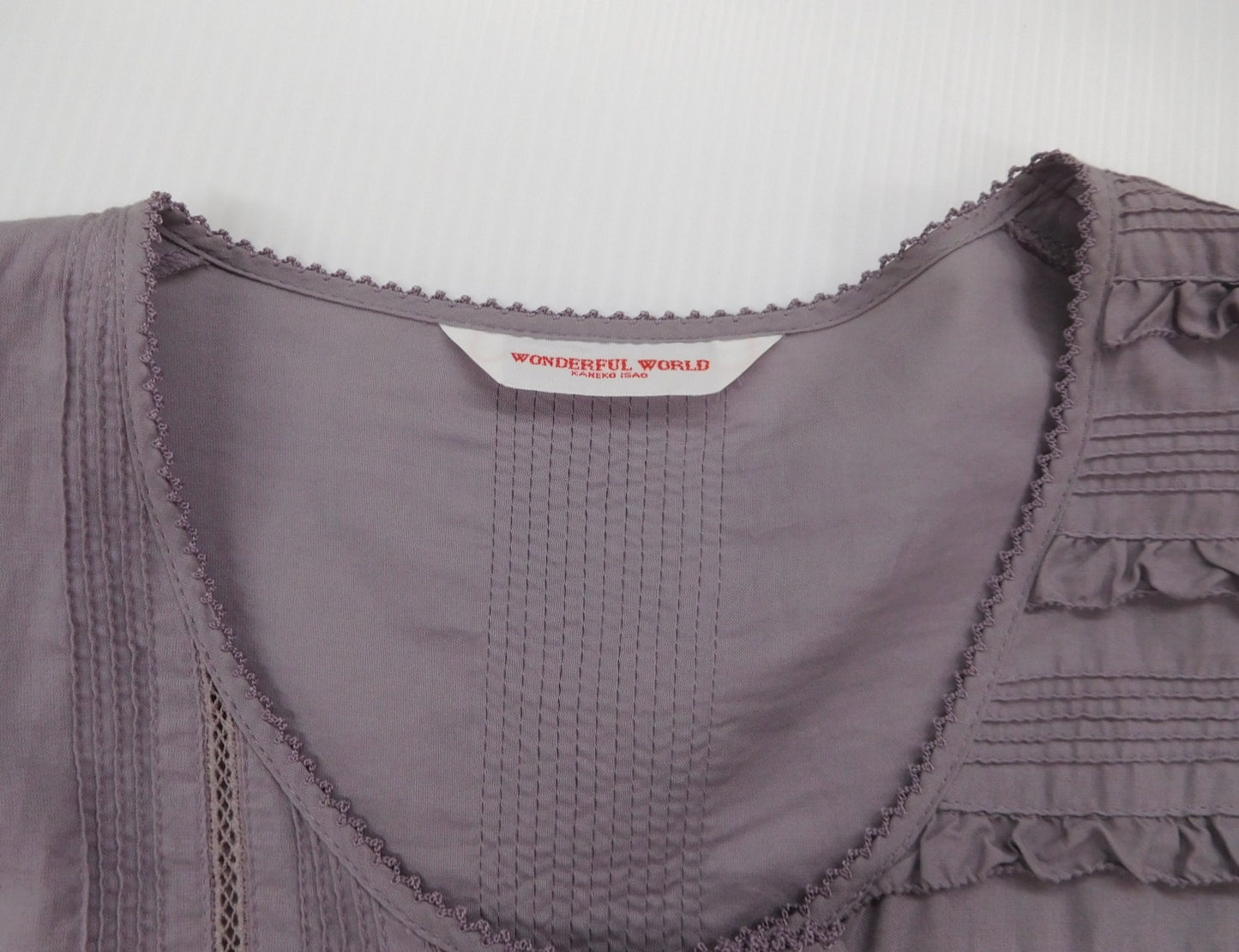 WONDERFUL WORLD カネコイサオ ワンピース W03FA15 綿100％ パープル size:表記なし 中古囗T巛