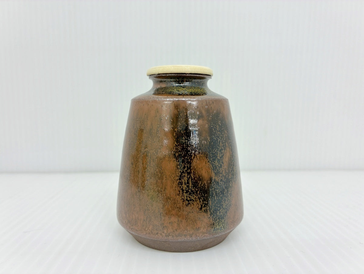 廣澤手 茶入れ 仕覆付き 仁史作 木箱入り
