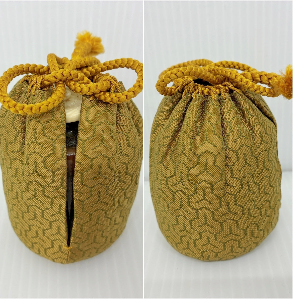 廣澤手 茶入れ 仕覆付き 仁史作 木箱入り