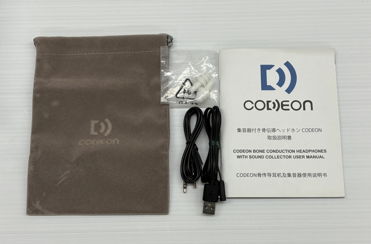 送料無料 ウェザリー・ジャパン 骨伝導ヘッドホン 集音器付き CODEON-GR囗T巛