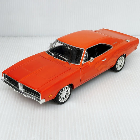HotWheels ホットウィール 1/18 ダイキャストミニカー ’69 ダッジチャージャー オレンジ