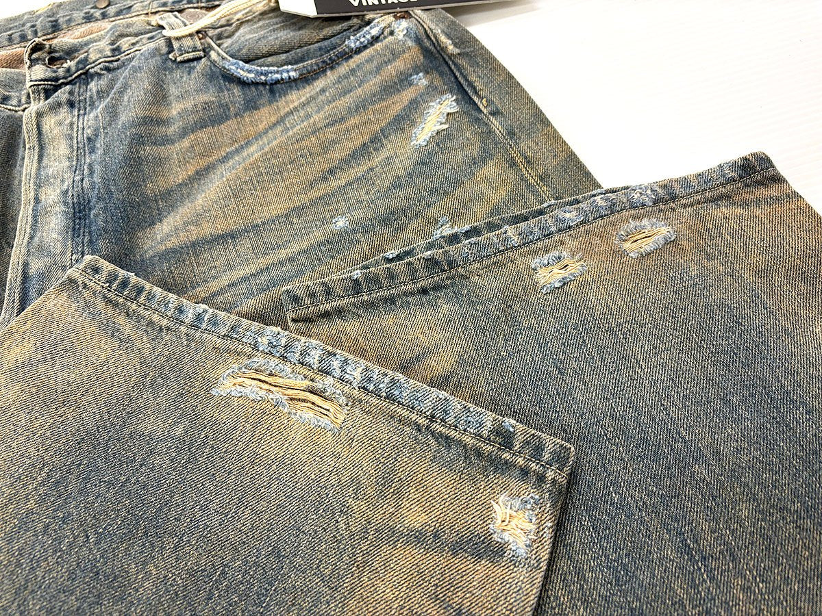 リーバイス LVC 27501-0004 デニムパンツ ジーンズ ダメージ リペア加工 W36 日本製 Levi's Vintage Clothing
