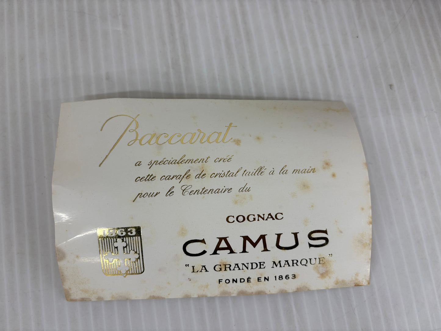 カミュ グランマルキ コニャック バカラクリスタルボトル 替栓あり CAMUS LA GRANDE MARQUE COGNAC Baccarat
