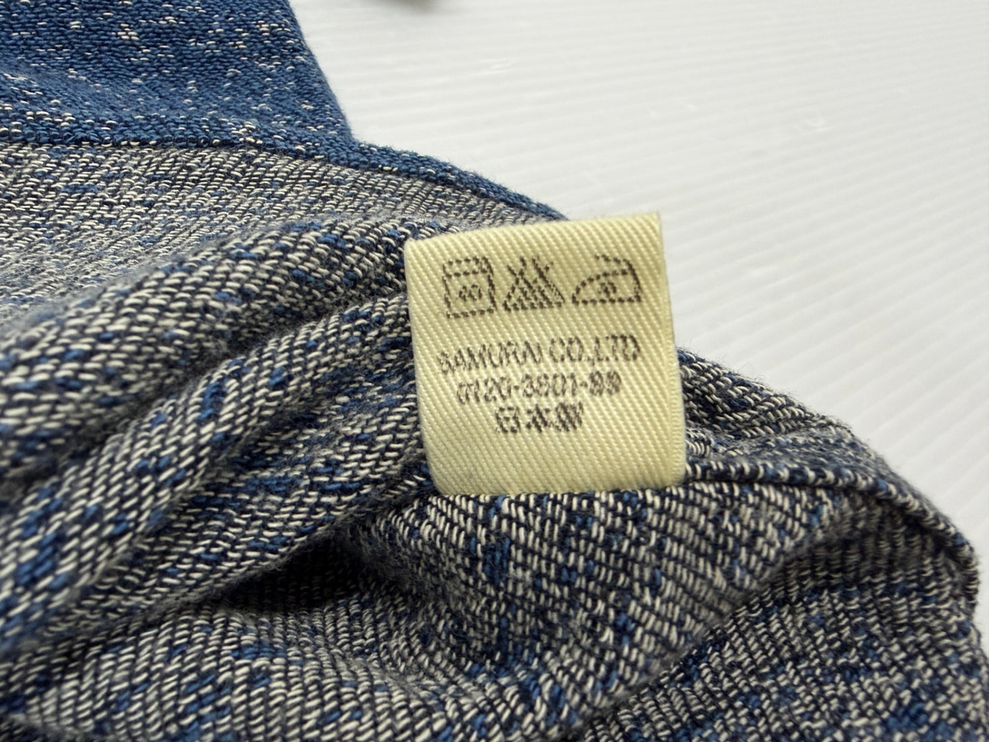 サムライジーンズ SJS16-S01 インディゴランダムジャガードシャツ サイズS 半袖シャツ SAMURAI JEANS