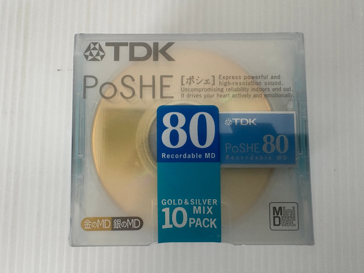 未開封 TDK PoSHE MD 80分 10枚 MD-PSE80MX10N GOLD SILVER ミニディスク 日本製 廃盤