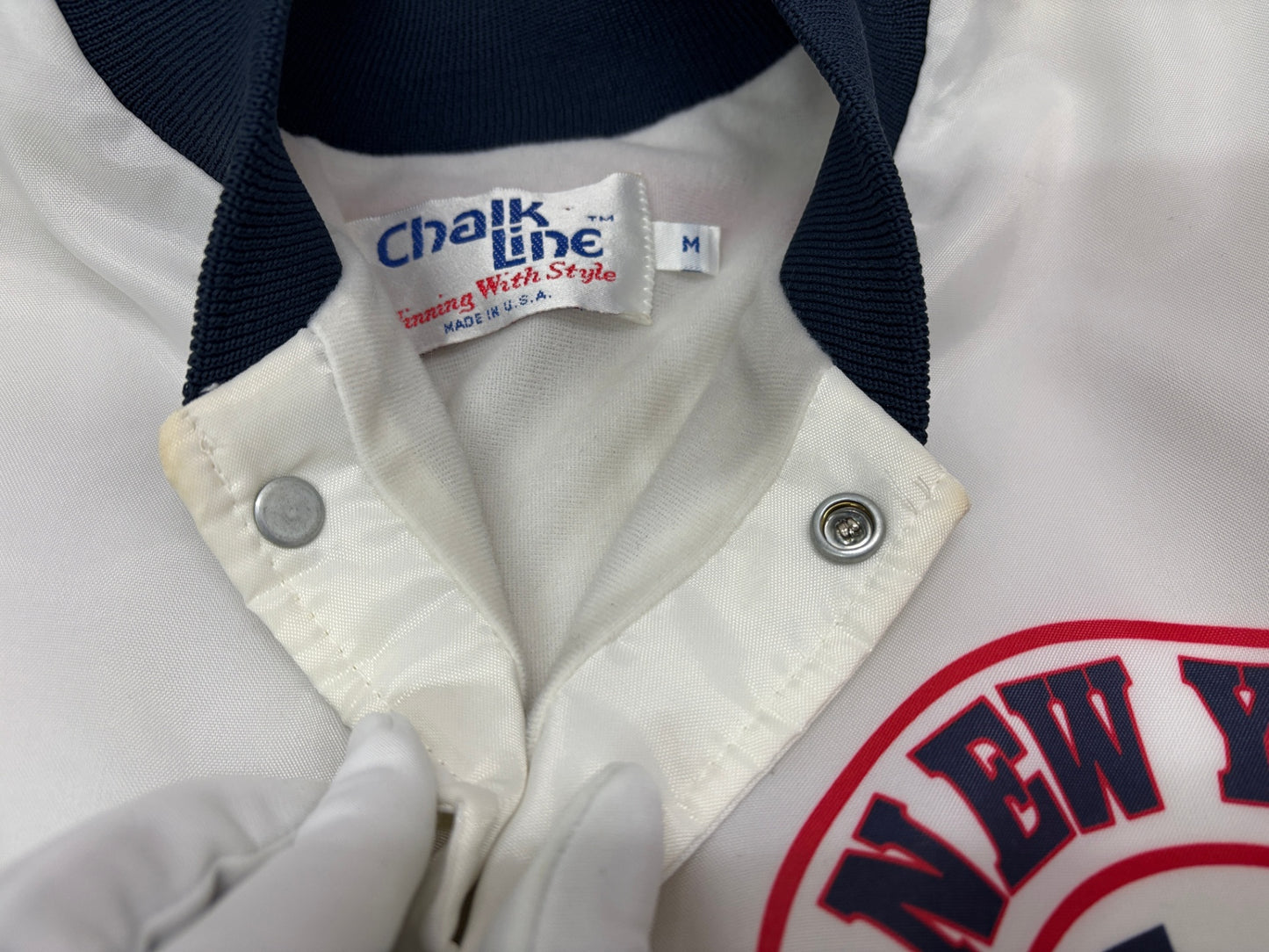 チョークライン スタジャン MLB ニューヨーク ヤンキース ナイロンジャケット サイズM USA製 Chalk Line