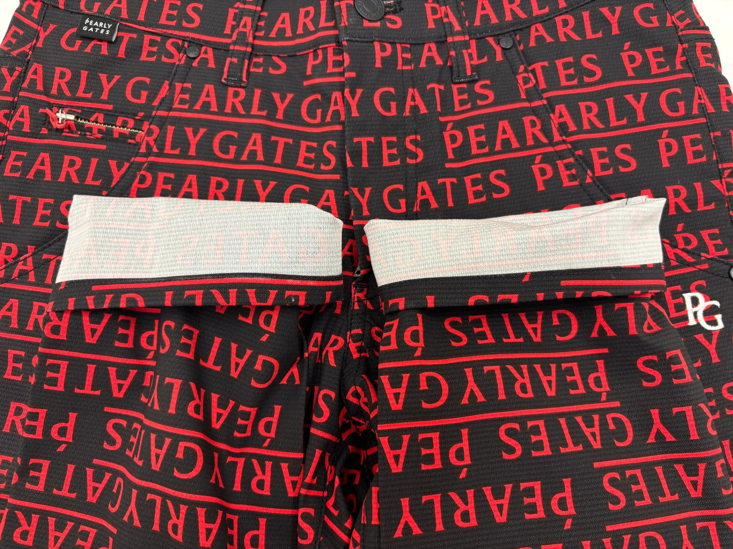 ※送料無料※ PEARLY GATES パーリーゲイツ レディース ゴルフ ストレッチパンツ ロゴ柄 表記サイズ0 タグ付き 囗G