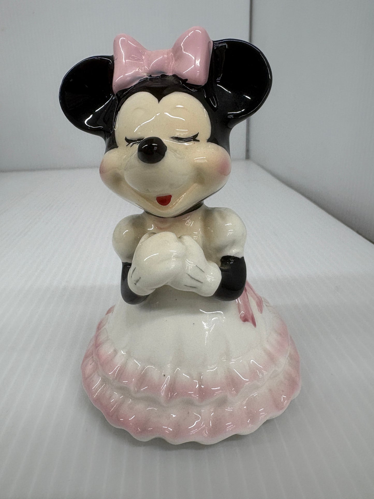 Disney ミッキー＆ミニー 陶器フィギュリン オルゴール動作品 ペアセット 日本製 Walt Disney Company レトロ 置物