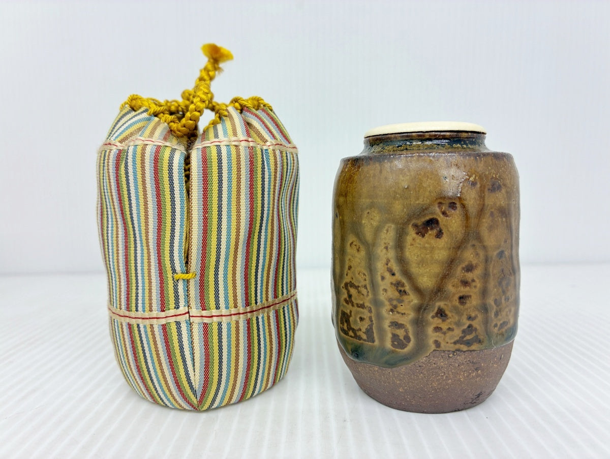 丹波 茶入 陶春 替え仕覆入り 中古品