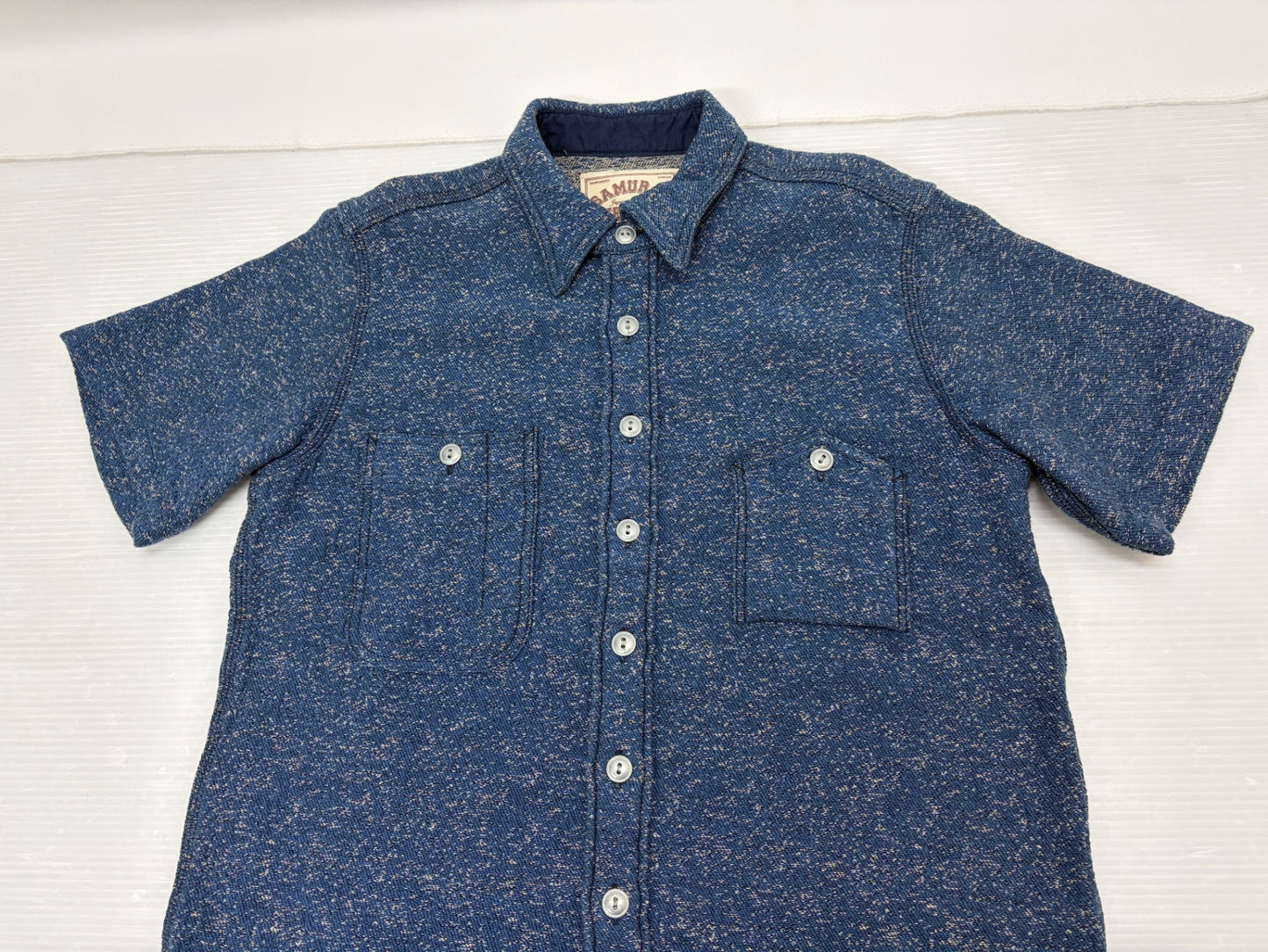 サムライジーンズ SJS16-S01 インディゴランダムジャガードシャツ サイズS 半袖シャツ SAMURAI JEANS