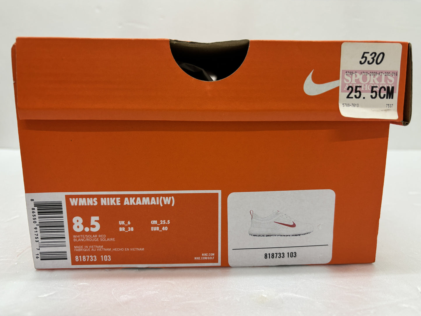 ※送料無料※ NIKE GOLF ナイキゴルフ 818733-103 アカマイ スパイクレス ゴルフシューズ レディース 25.5cm 長期保管 変色 未使用 囗G