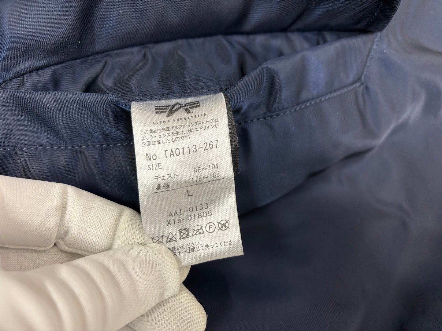 アルファ MA-1 フライトジャケット サイズL TA-0113 NASA APOLLO JAPAN FIT