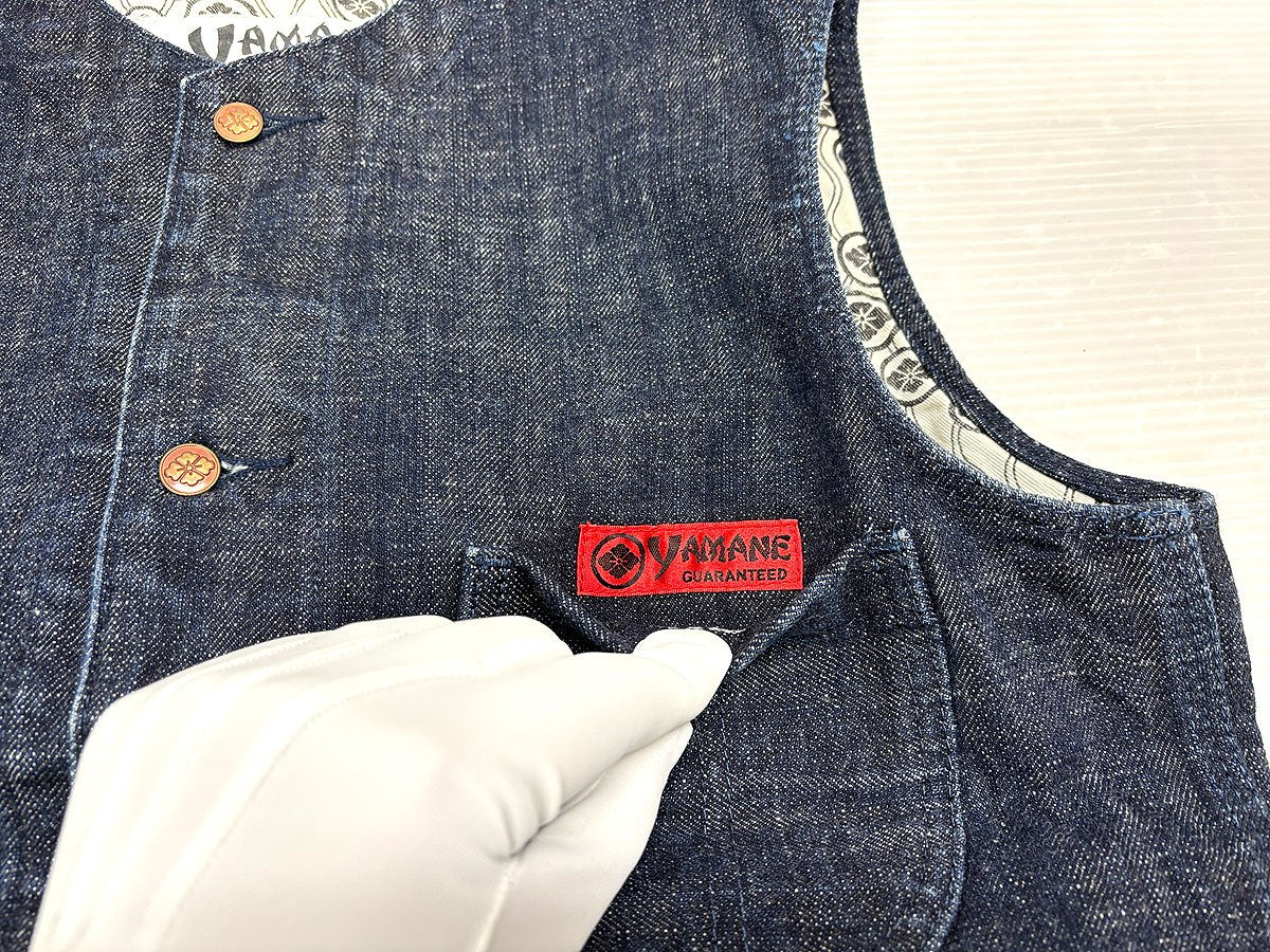 デニムベスト YAMANE ヤマネ 40-42 EVISU Lot.3008 YAMANE ヤマネ 3008 デニムベスト 40 EVISU エヴィス エビス