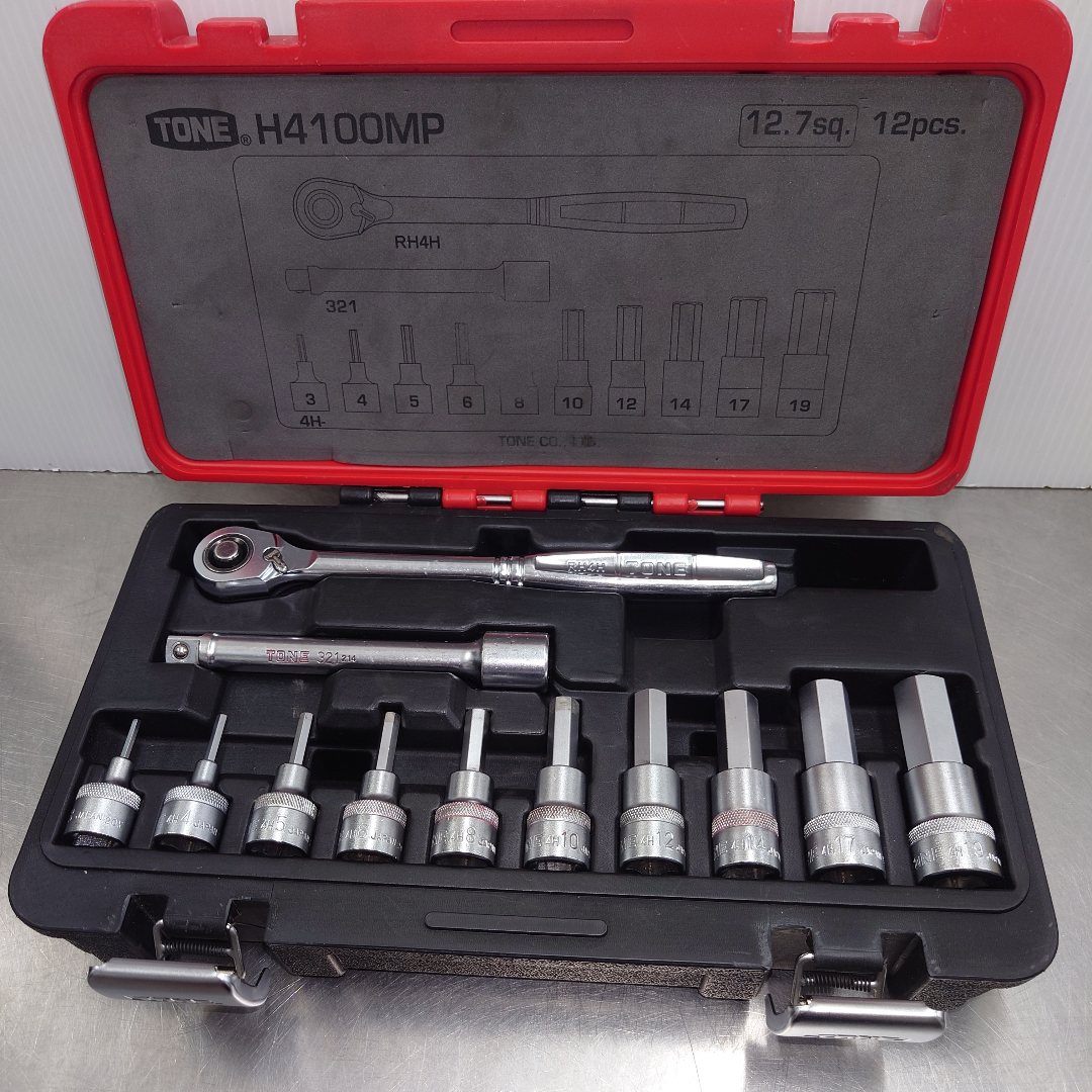 トネ　TONE　ヘキサゴンソケットレンチセット　12.7sq(1/2)　H4100MP　囗T巛