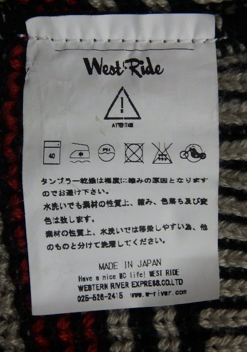 WEST RIDE  CYCLE TOGS 長袖ニット ブラック 日本製 size:34囗T巛