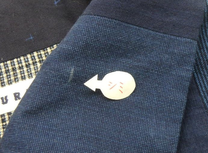 KURUMI 久留米絣 七分袖かすりジャケット （パッチワーク）綿100％ オカモト商店 シミあり囗T巛