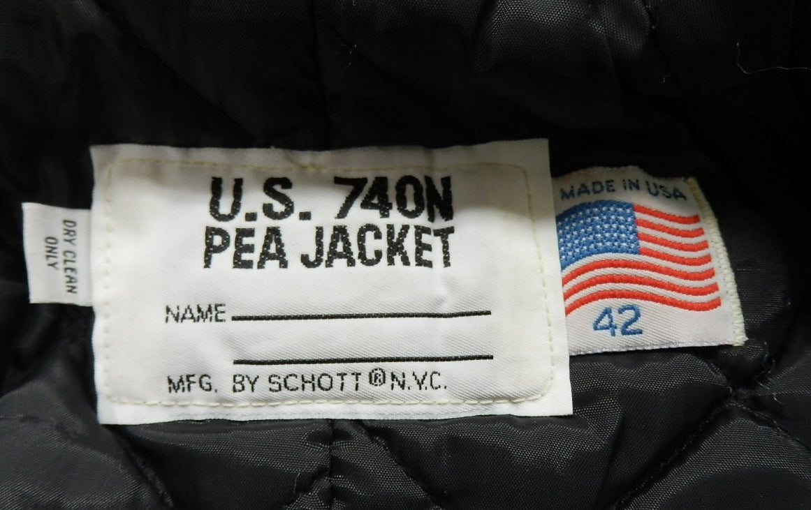 SCHOTT U.S.740N PEA JACKET ブラック アメリカ製 size:42囗T巛