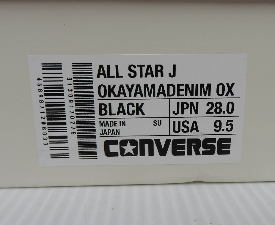 未使用！CONVERSE コンバース オールスター J 岡山デニム OX ブラック 31309170275 size:28.0cm囗T巛