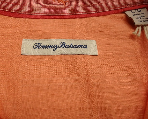 Tommy Bahama ストレッチ長袖シャツ オレンジ size:L囗T巛