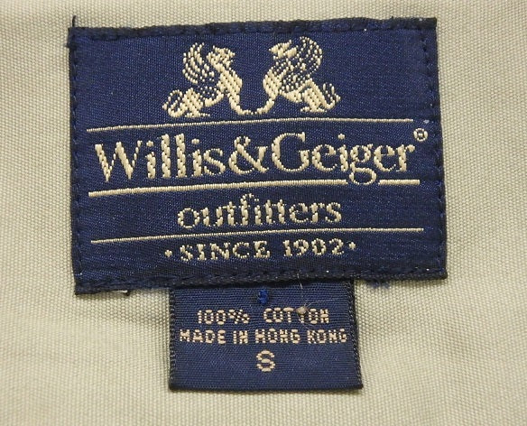 タグ付！Wilis&Geiger サファリシャツ size:S囗T巛