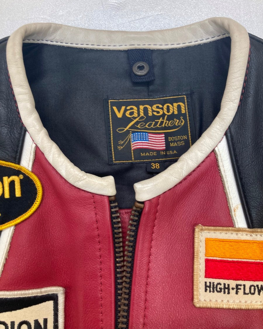 ※送料無料※ VANSON バンソン スター シングルライダース レザージャケット サイズ38 USED 囗G