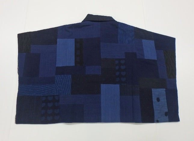 KURUMI 久留米絣 七分袖かすりジャケット （パッチワーク）綿100％ オカモト商店 シミあり囗T巛